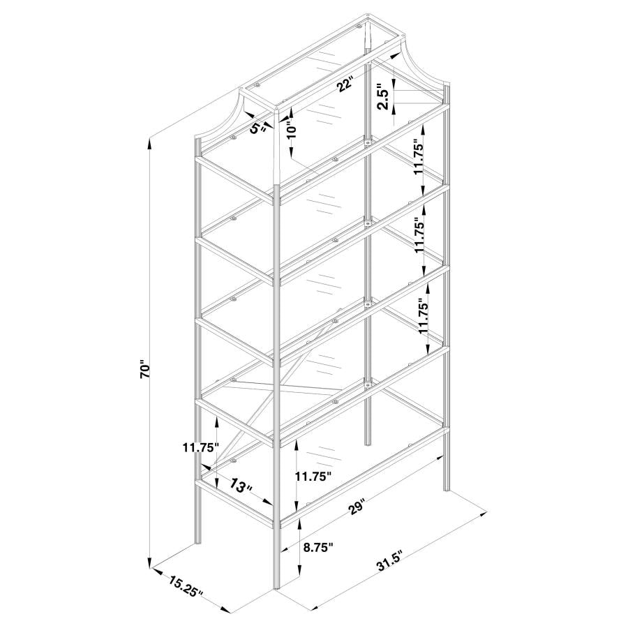 Serena Gold Bookcase - furniture place usa