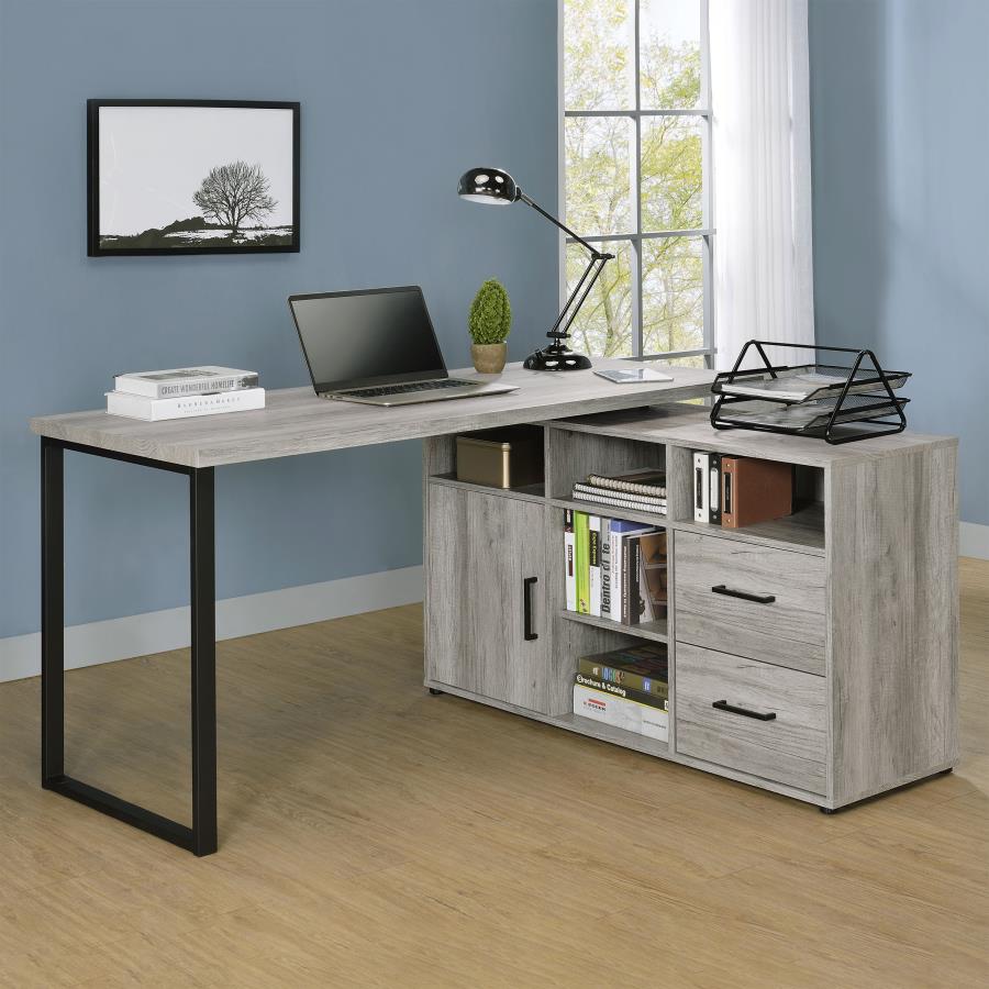Hertford Grey L-shape Desk - furniture place usa