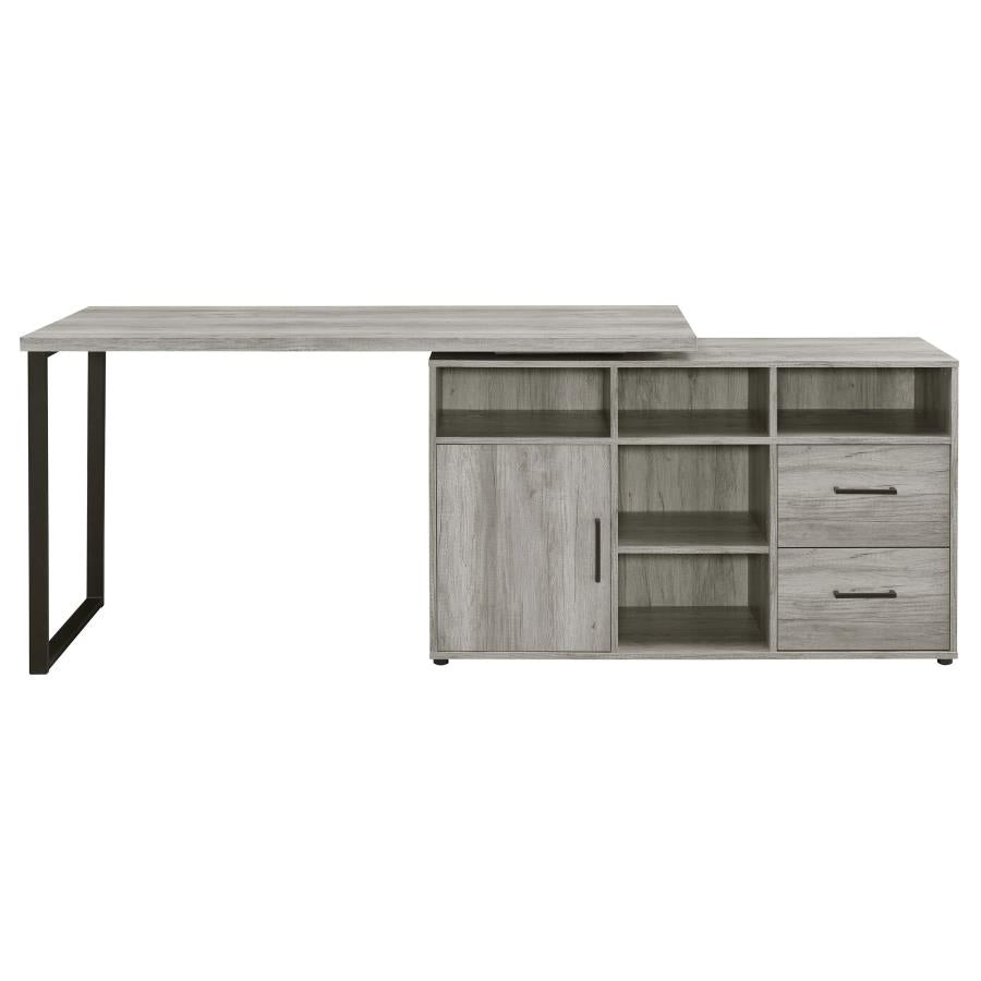 Hertford Grey L-shape Desk - furniture place usa
