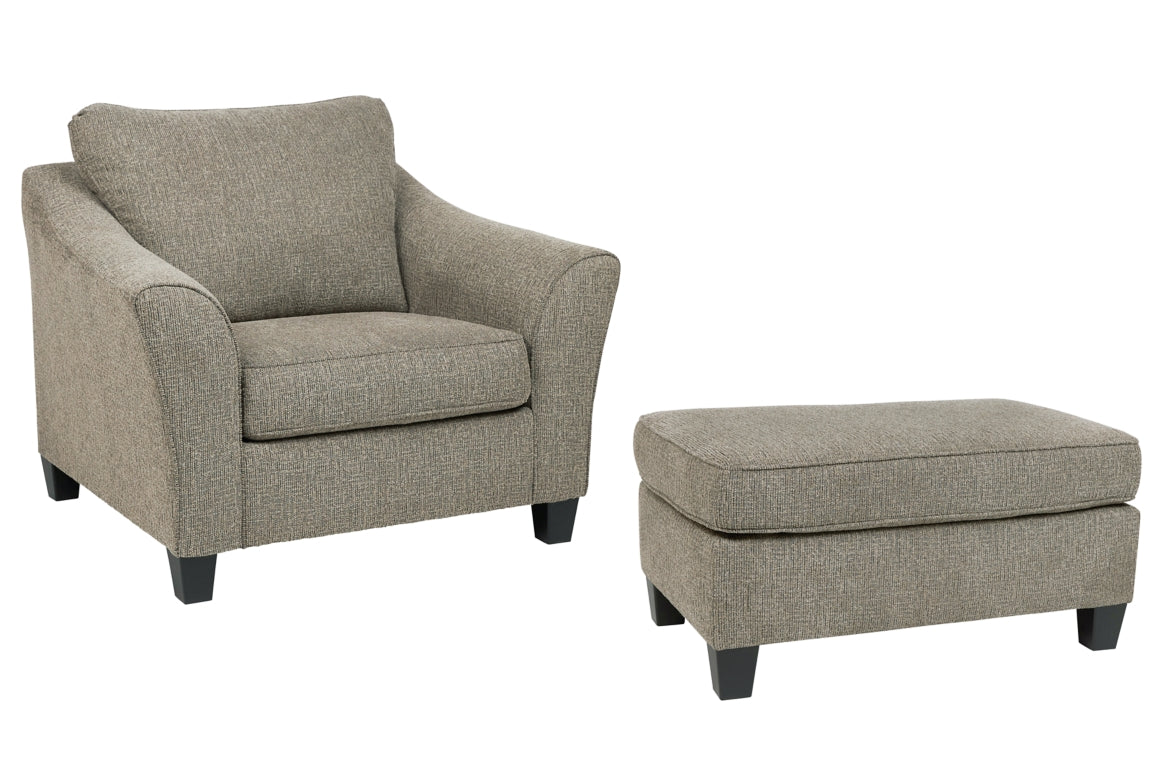 Barnesley Chair and Ottoman - furniture place usa