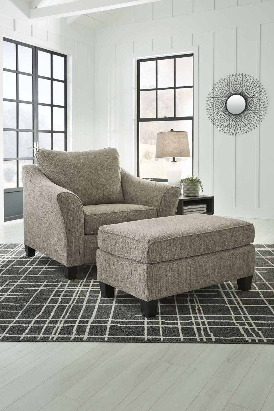 Barnesley Chair and Ottoman - furniture place usa