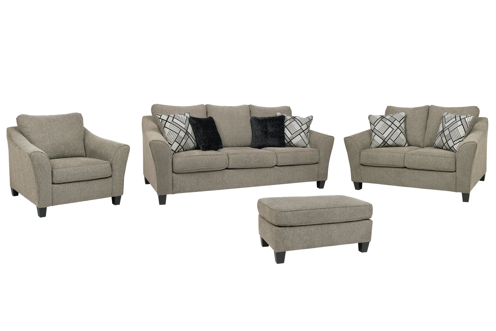 Barnesley Sofa, Loveseat, Chair and Ottoman - furniture place usa