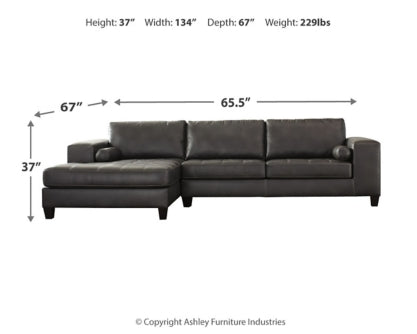 Nokomis 2-Piece Sectional with Ottoman - PKG011026 - furniture place usa
