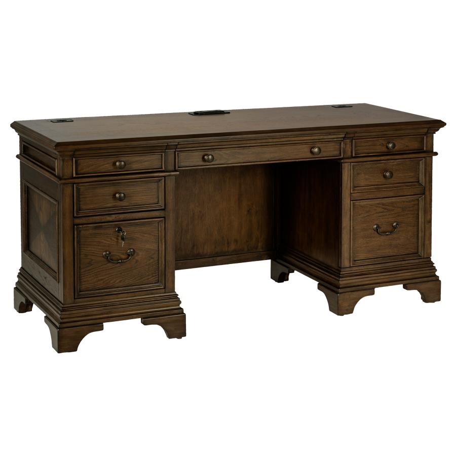 Hartshill Brown Credenza Desk - furniture place usa
