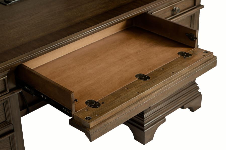Hartshill Brown Credenza Desk - furniture place usa