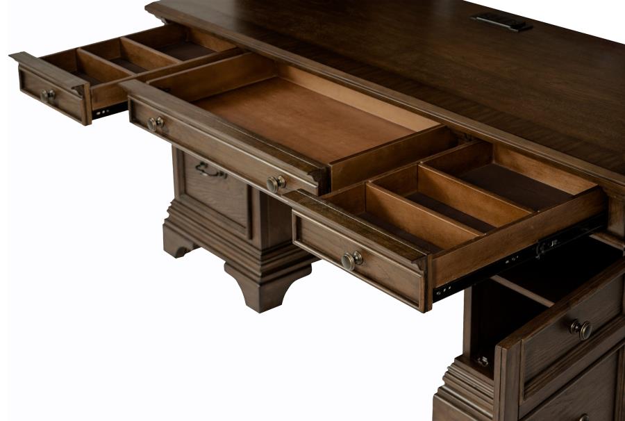 Hartshill Brown Credenza Desk - furniture place usa