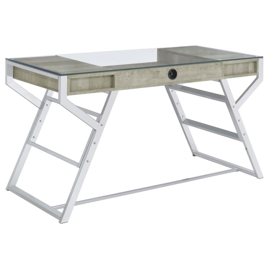 Emelle Grey Writing Desk - furniture place usa