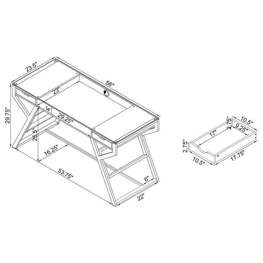 Emelle Grey Writing Desk - furniture place usa