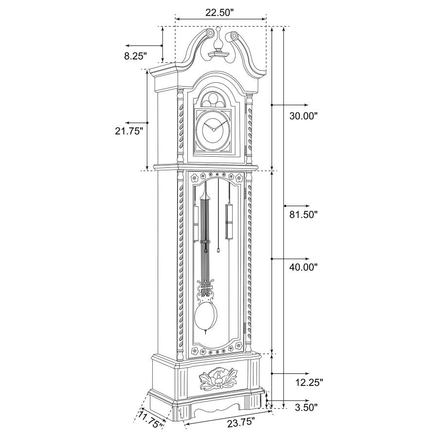 Cedric Brown Grandfather Clock - furniture place usa