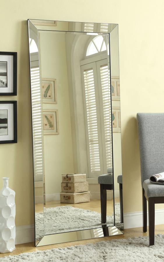 Barnett Silver Floor Mirror - furniture place usa