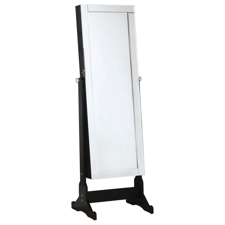 Cortez Black Jewelry Cheval Mirror - furniture place usa