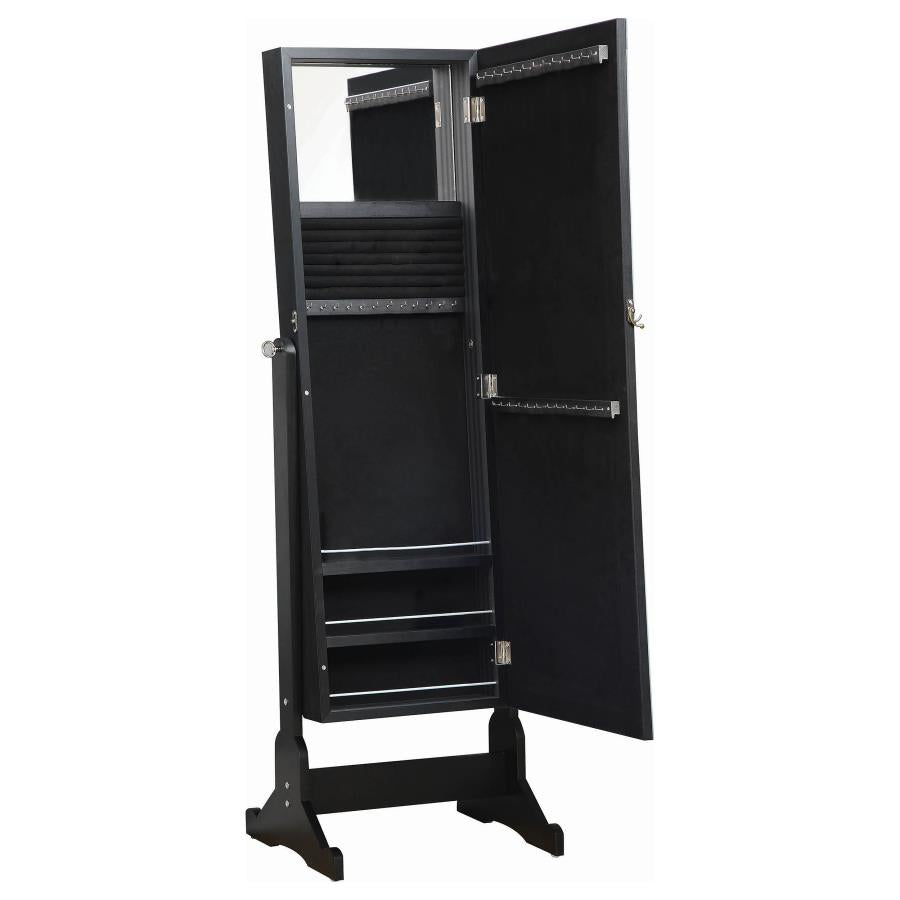 Cortez Black Jewelry Cheval Mirror - furniture place usa