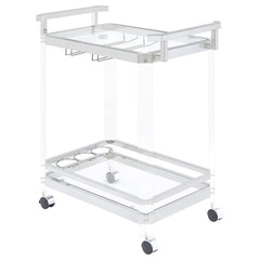 Jefferson Clear Bar Cart - furniture place usa