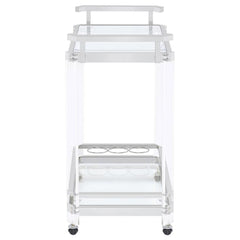 Jefferson Clear Bar Cart - furniture place usa