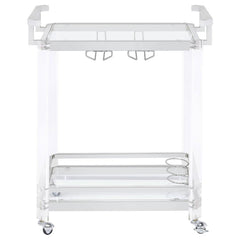 Jefferson Clear Bar Cart - furniture place usa