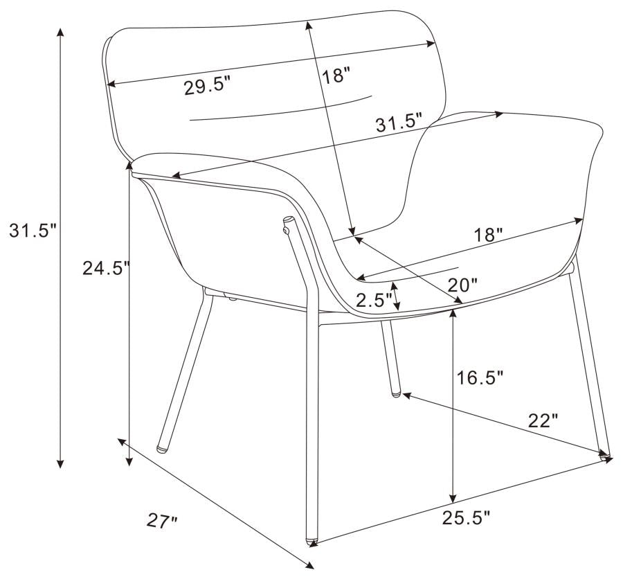 Davina Grey Accent Chair - furniture place usa