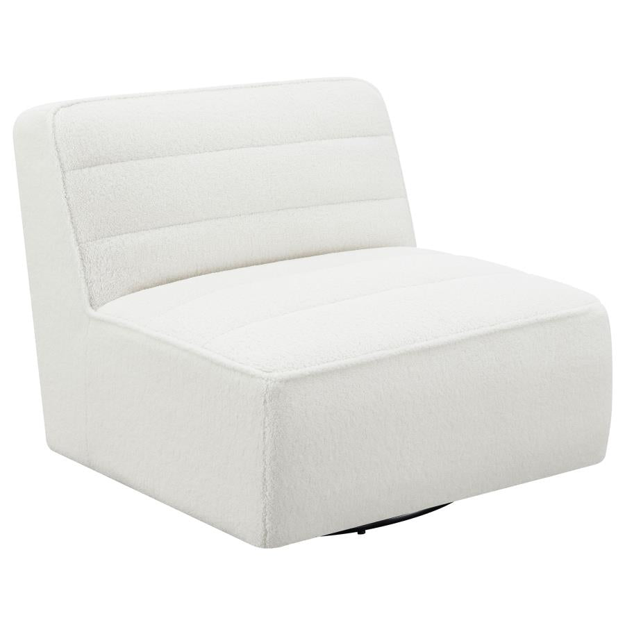 Cobie White Swivel Chair - furniture place usa