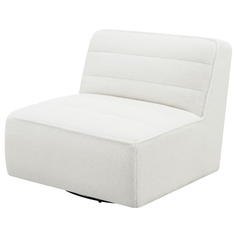 Cobie White Swivel Chair - furniture place usa