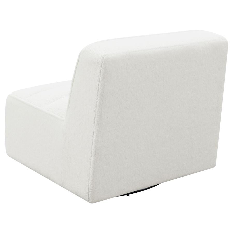 Cobie White Swivel Chair - furniture place usa