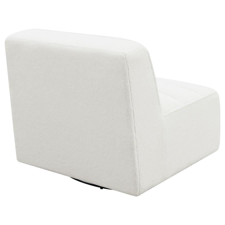 Cobie White Swivel Chair - furniture place usa