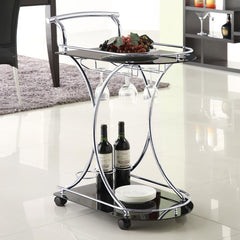 Elfman Silver Bar Cart - furniture place usa