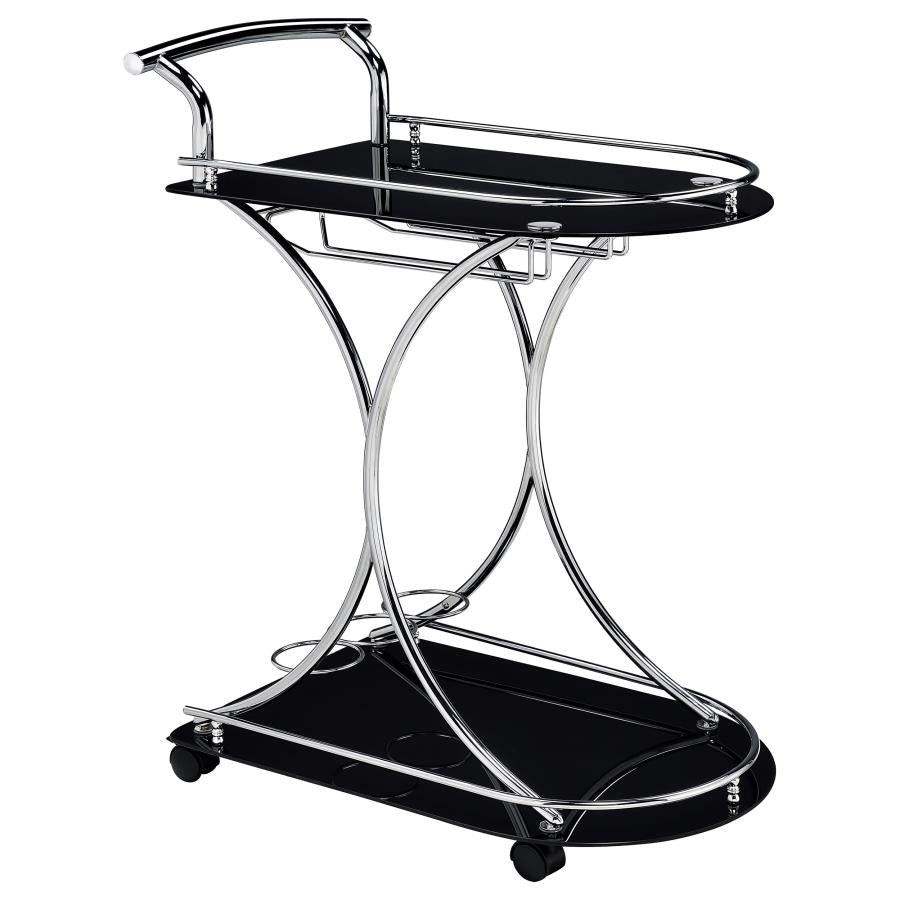 Elfman Silver Bar Cart - furniture place usa