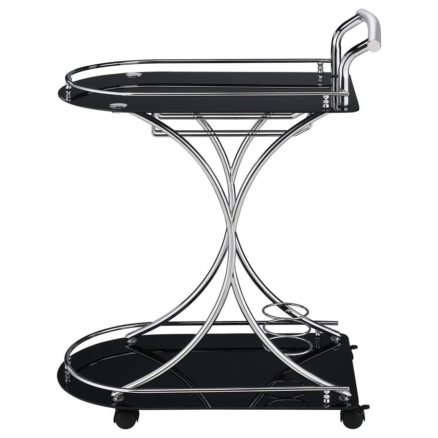 Elfman Silver Bar Cart - furniture place usa