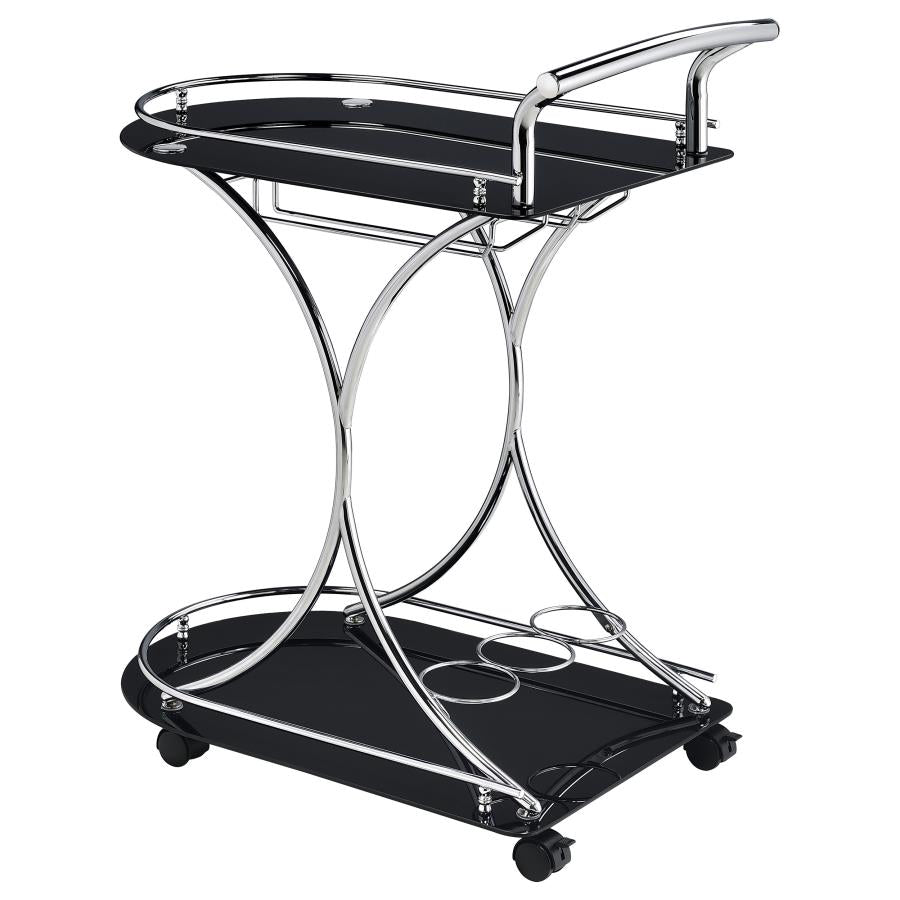 Elfman Silver Bar Cart - furniture place usa