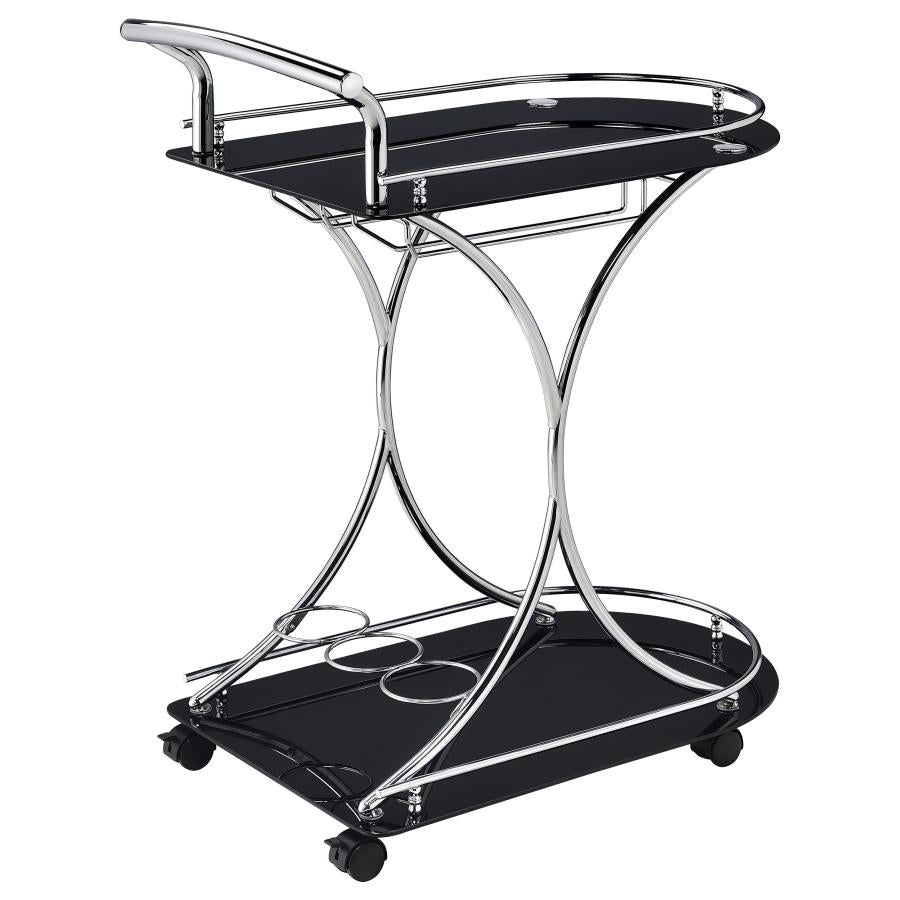 Elfman Silver Bar Cart - furniture place usa