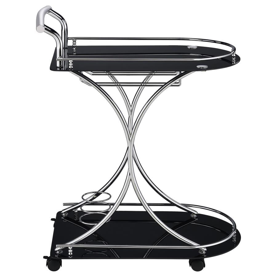 Elfman Silver Bar Cart - furniture place usa