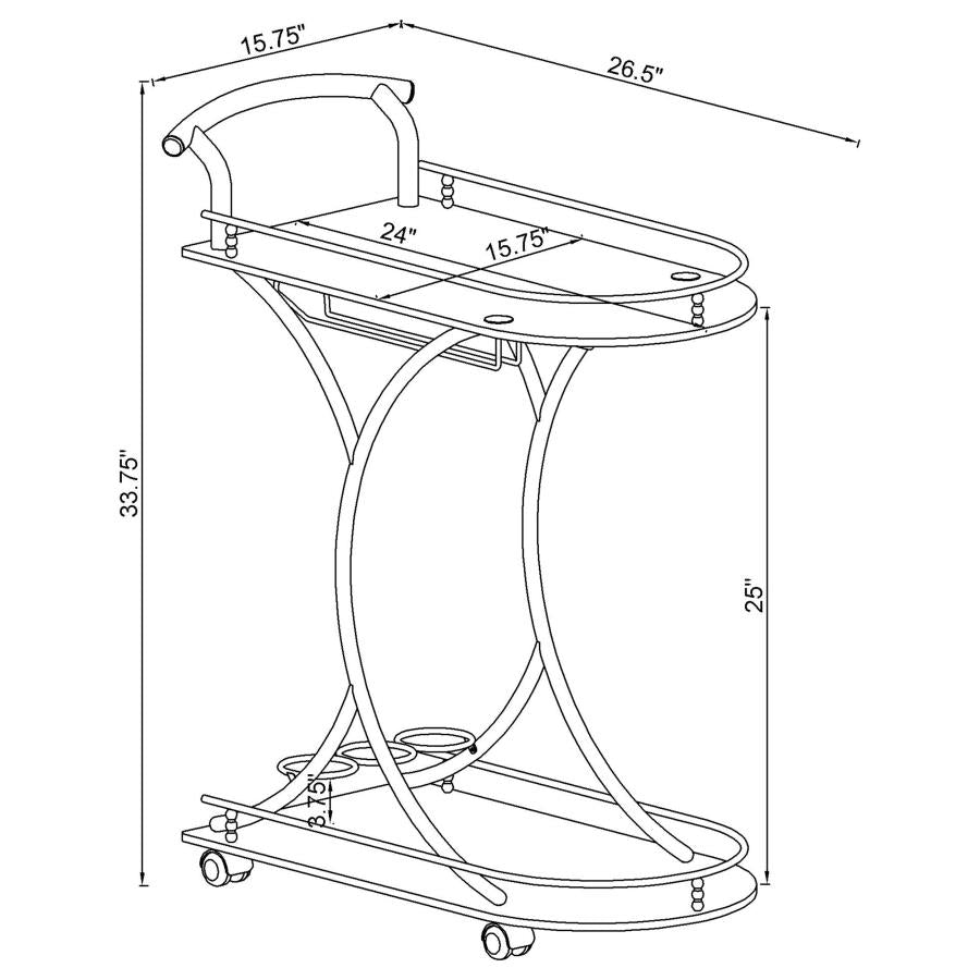 Elfman Silver Bar Cart - furniture place usa