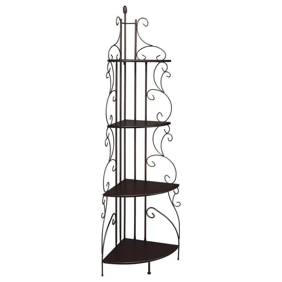 Poppy Brown Corner Bookcase - furniture place usa