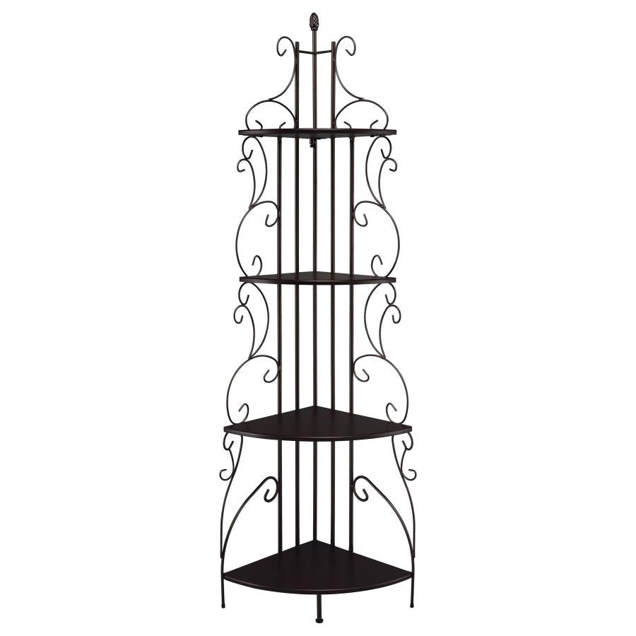 Poppy Brown Corner Bookcase - furniture place usa