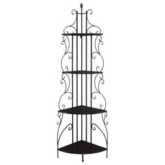 Poppy Brown Corner Bookcase - furniture place usa