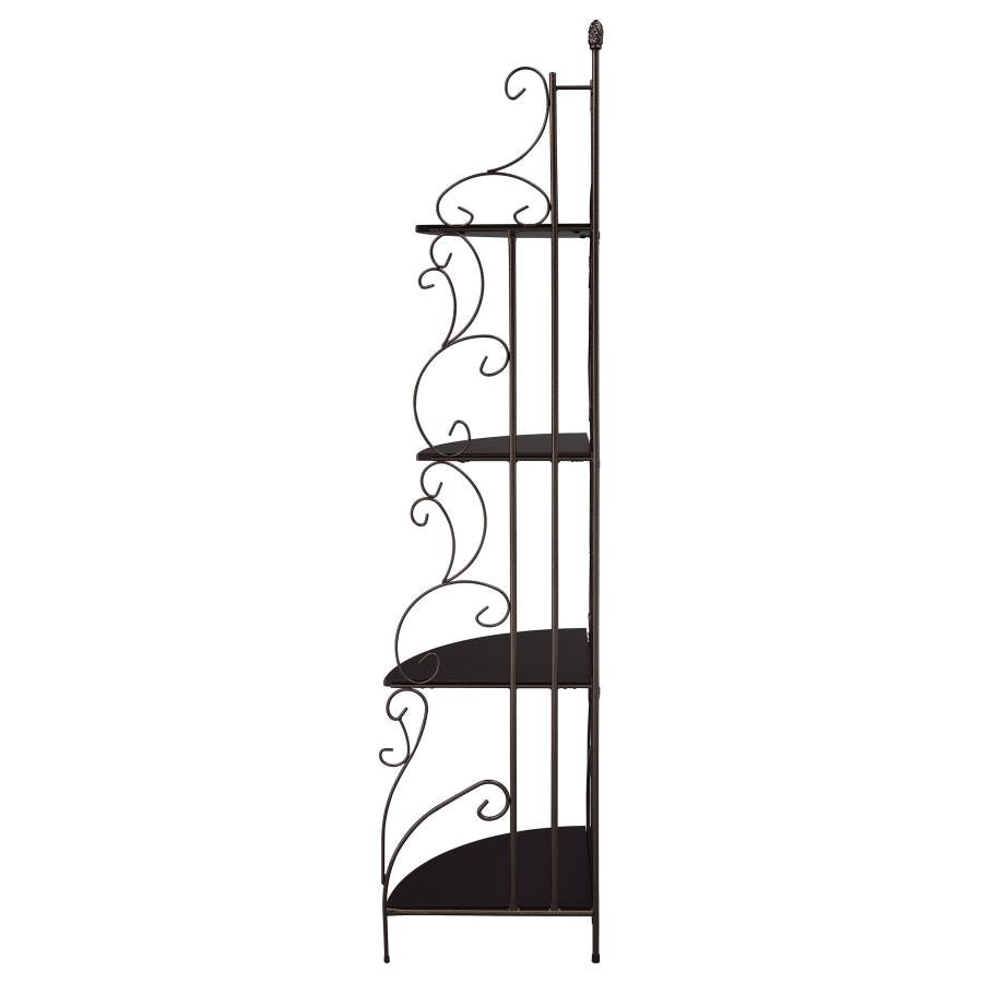 Poppy Brown Corner Bookcase - furniture place usa