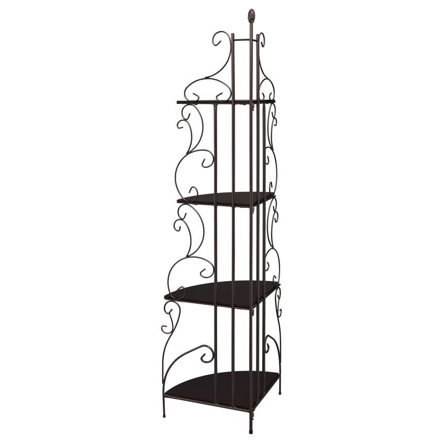 Poppy Brown Corner Bookcase - furniture place usa