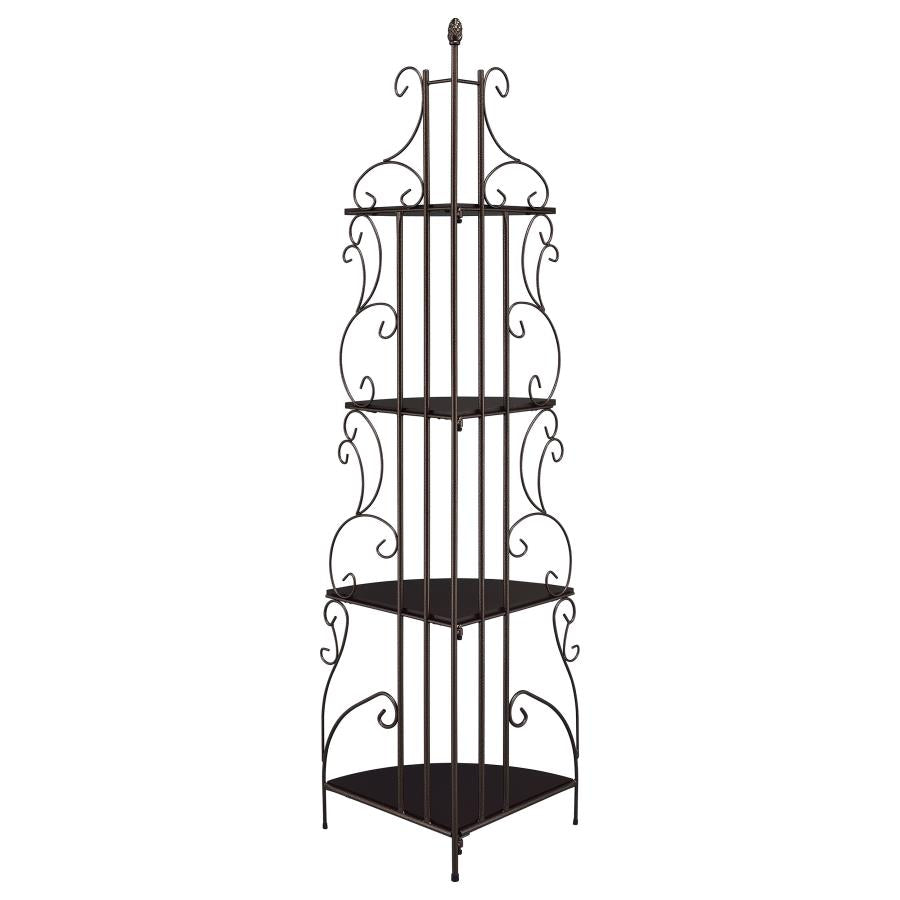 Poppy Brown Corner Bookcase - furniture place usa