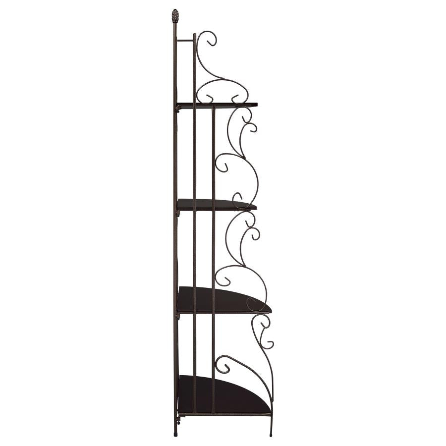 Poppy Brown Corner Bookcase - furniture place usa