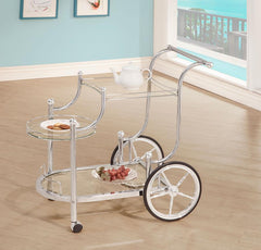Sarandon Silver Bar Cart - furniture place usa