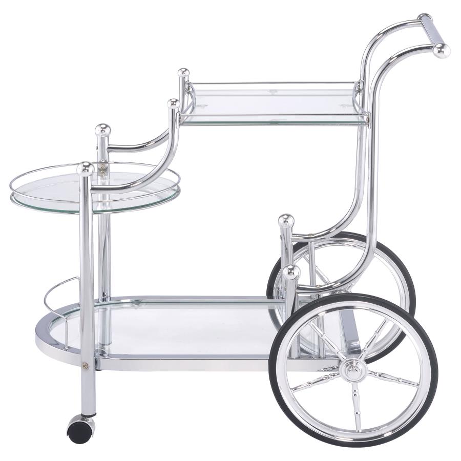Sarandon Silver Bar Cart - furniture place usa