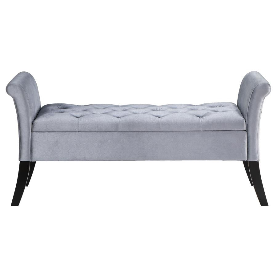 Farrah Silver Storage Bench - furniture place usa