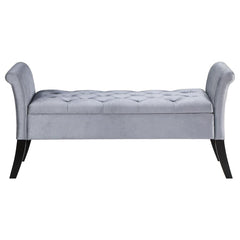 Farrah Silver Storage Bench - furniture place usa