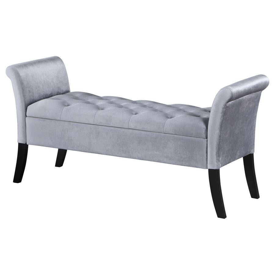 Farrah Silver Storage Bench - furniture place usa