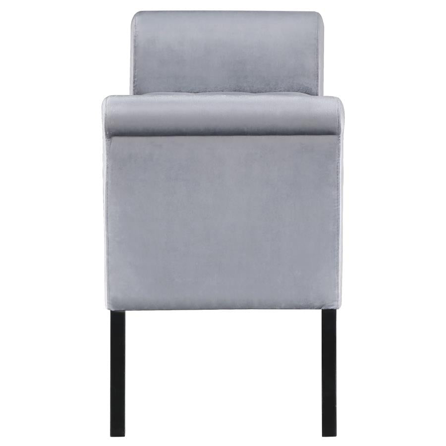 Farrah Silver Storage Bench - furniture place usa