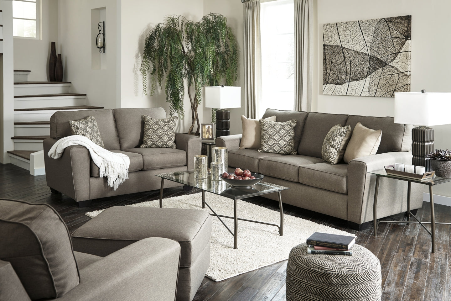 Calicho Sofa, Loveseat, Chair and Ottoman - furniture place usa