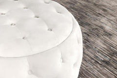 Angelina White Storage Ottoman - furniture place usa