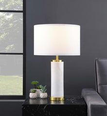 Lucius White Table Lamp - furniture place usa