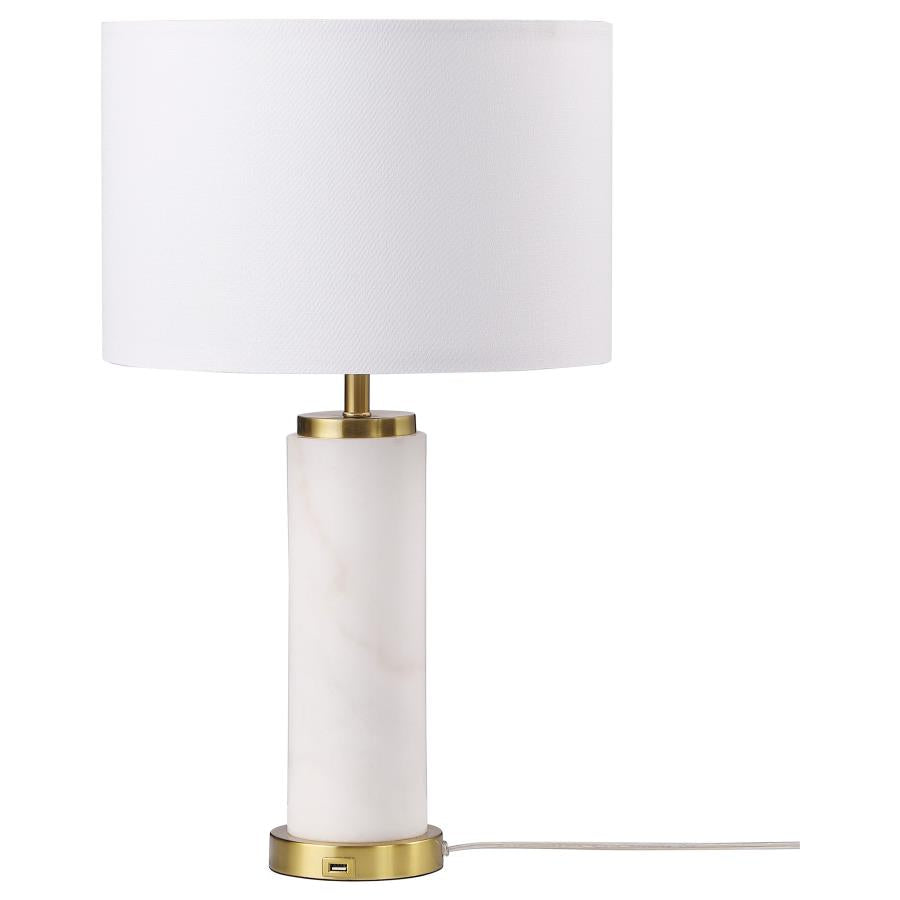 Lucius White Table Lamp - furniture place usa