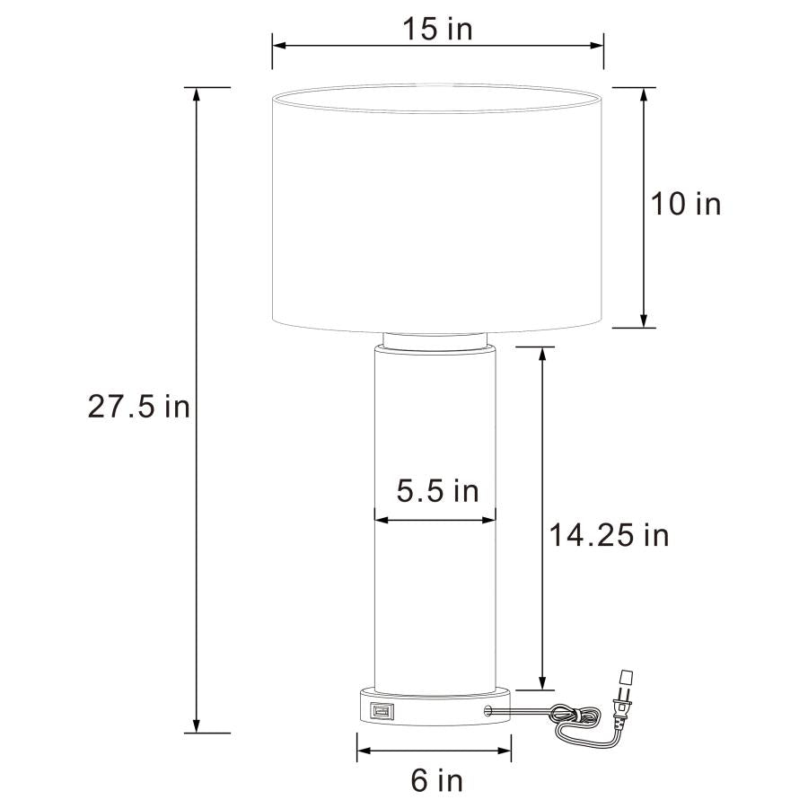 Aziel White Table Lamp - furniture place usa