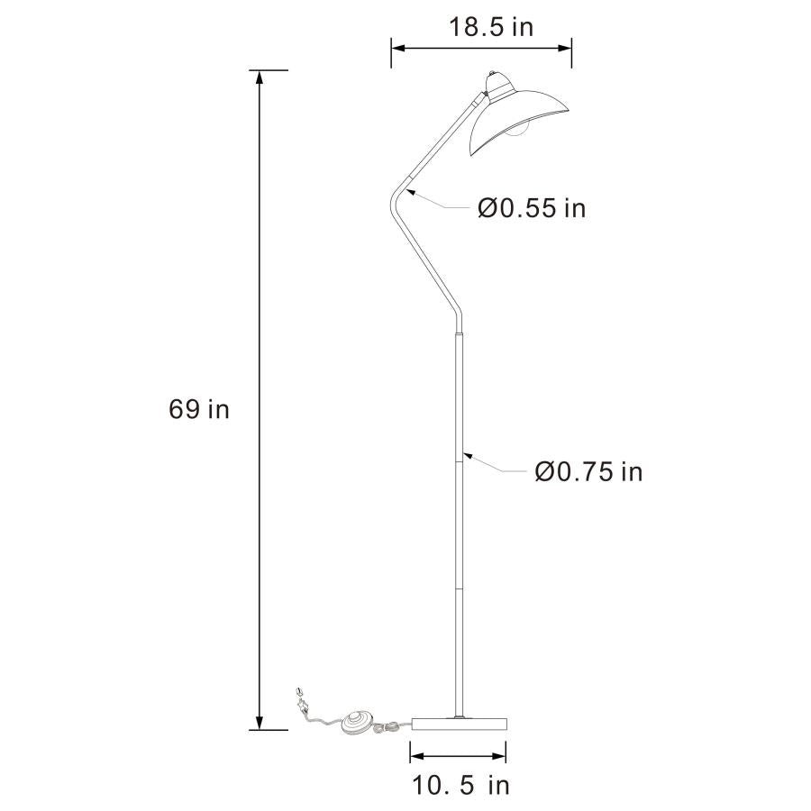 Lucien Black Floor Lamp - furniture place usa